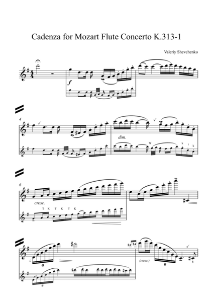 Cadenza for Mozart Flute Concerto K 313-1