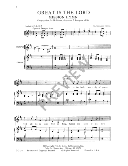 Great is the Lord - SATB edition