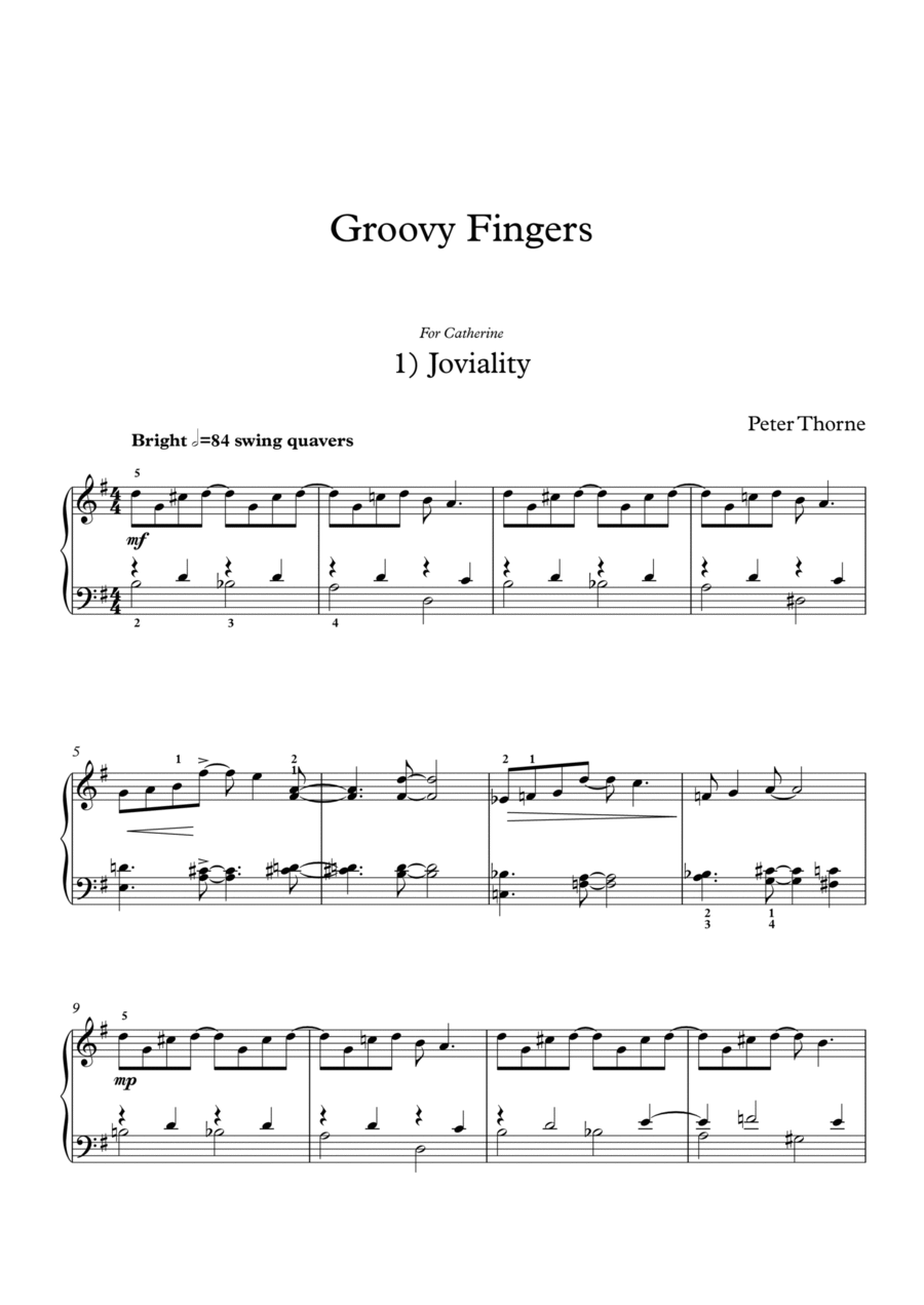 Groovy Fingers Groovy Fingers Piano Solo scores gallery preview page 1