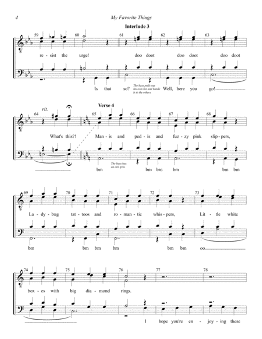 My Favorite Things TTBB scores gallery preview page 4