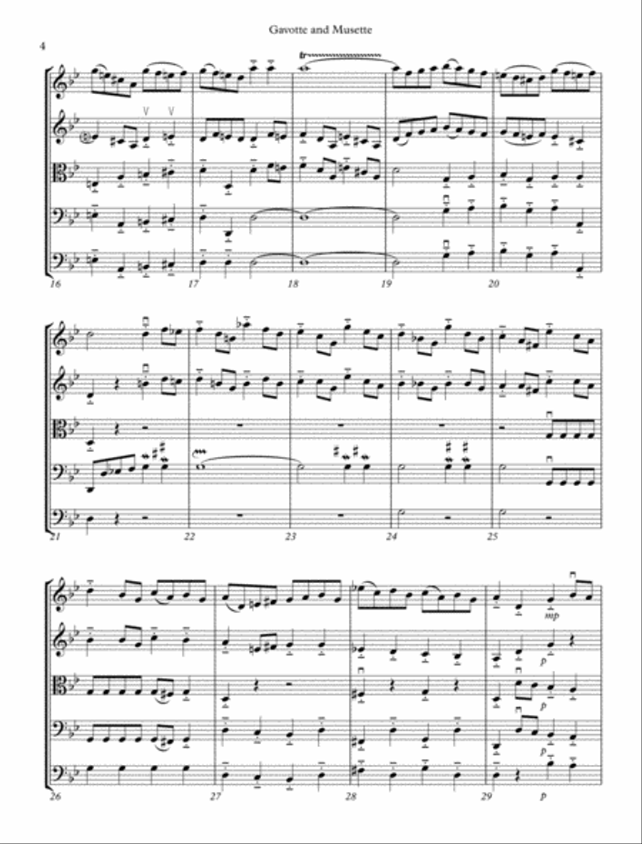Gavotte and Musette form J.S. Bach's English Suite No.3 in G minor String Orchestra scores gallery preview page 4