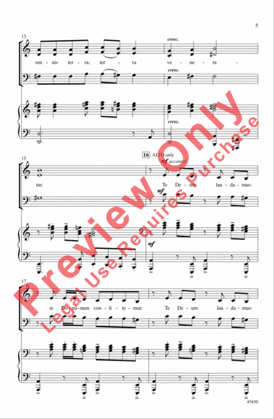 Te Deum 3-Part scores gallery preview page 5