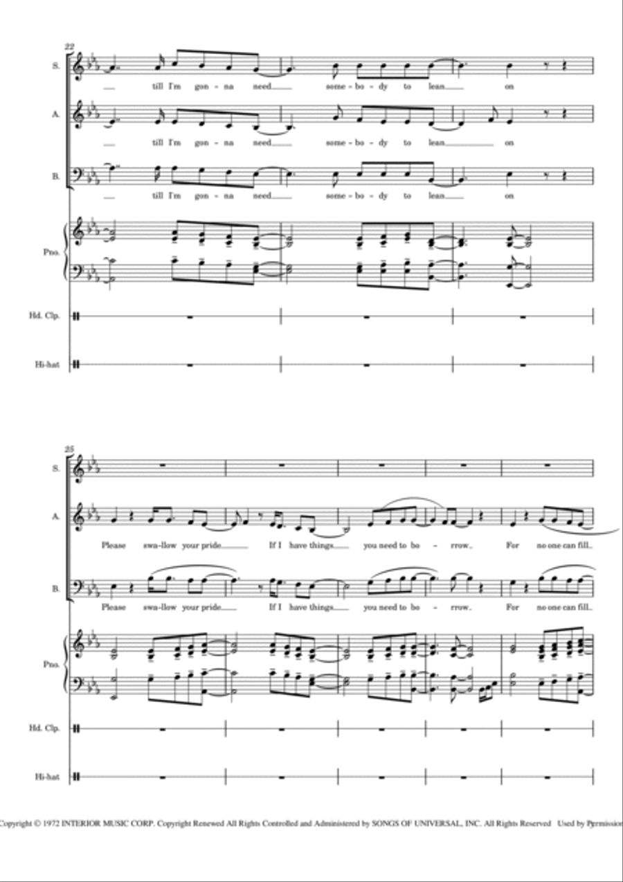 Lean On Me 3-Part scores gallery preview page 3