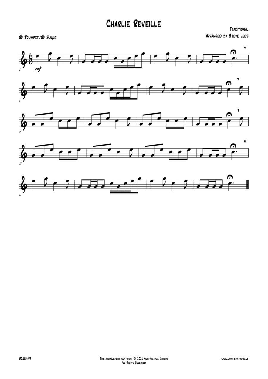 Charlie Reveille Trumpet Solo scores gallery preview page 1