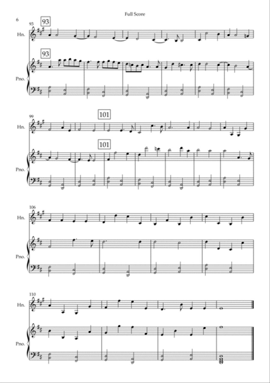 Canon in D Major (Johann Pachelbel) for Horn in F Solo and Piano Accompaniment Piano scores gallery preview page 6