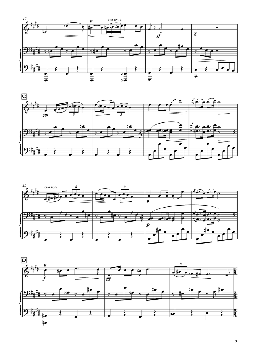 Nocturne in C# Minor Op.Poth (KK IVa-16/BI-49) for Violin & Piano Violin Solo scores gallery preview page 2