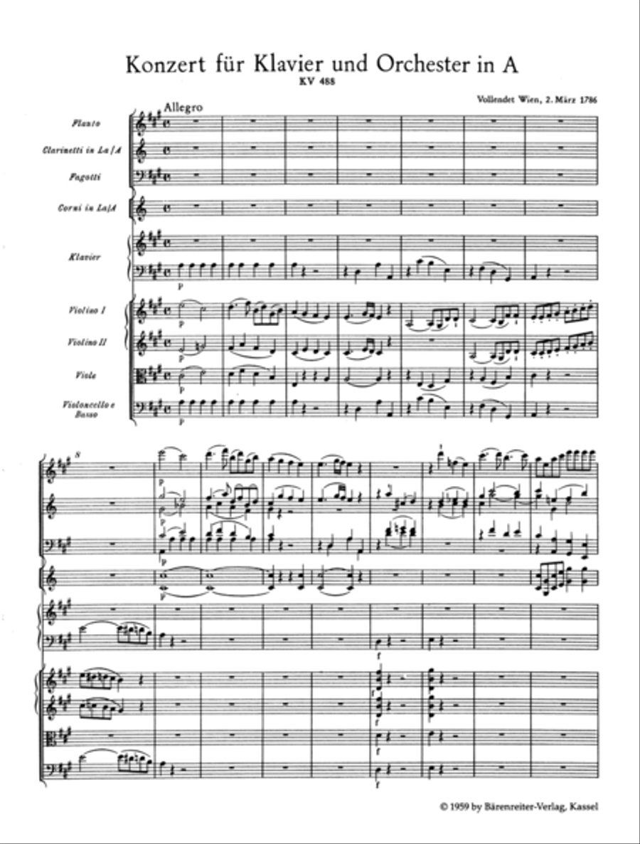 Concerto A major, KV 488 Concerto A major, KV 488 Orchestra scores gallery preview page 2