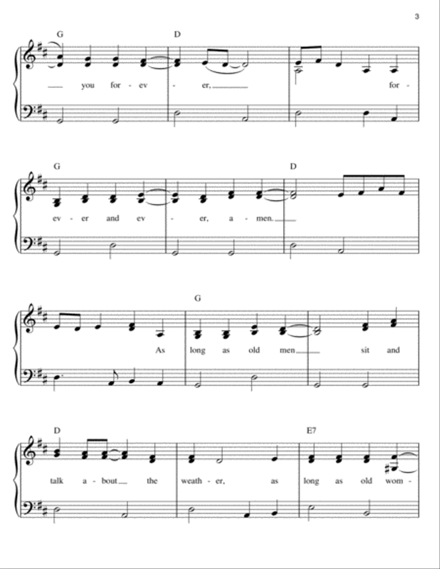 Forever And Ever, Amen Easy Piano scores gallery preview page 3