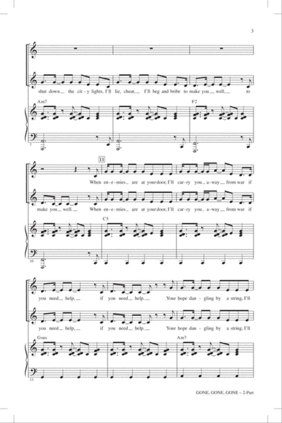Gone, Gone, Gone Gone, Gone, Gone 2-Part scores gallery preview page 2