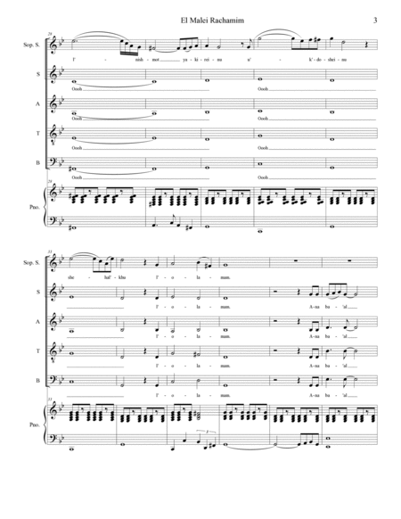 El Malei Rachamim (Soprano Solo and SATB) (Piano-Vocal Score) image number null