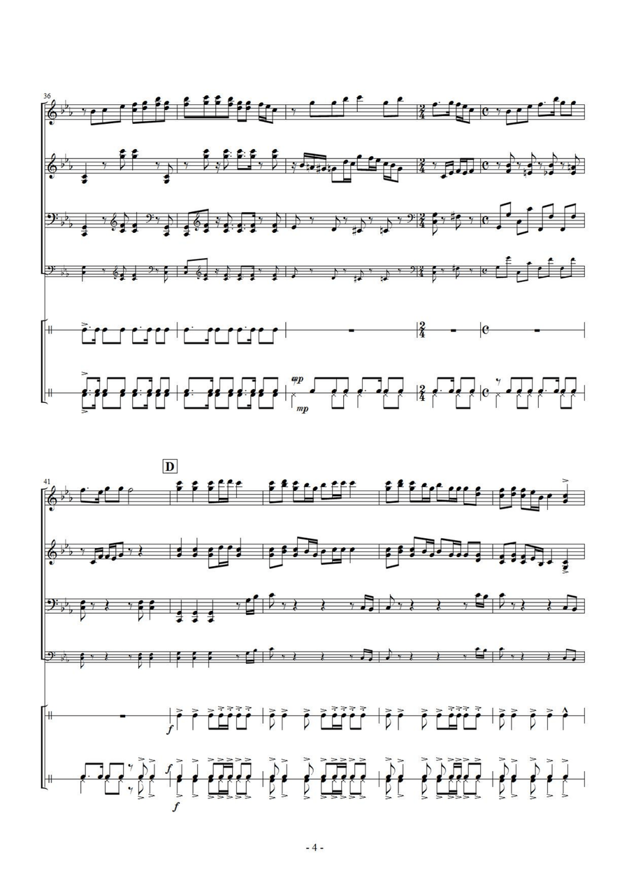 Yagibushi (八木節) / Japanese Traditional ,Percussion Ensemble Yagibushi (八木節) / Japanese Traditional ,Percussion Ensemble Percussion Ensemble scores gallery preview page 5