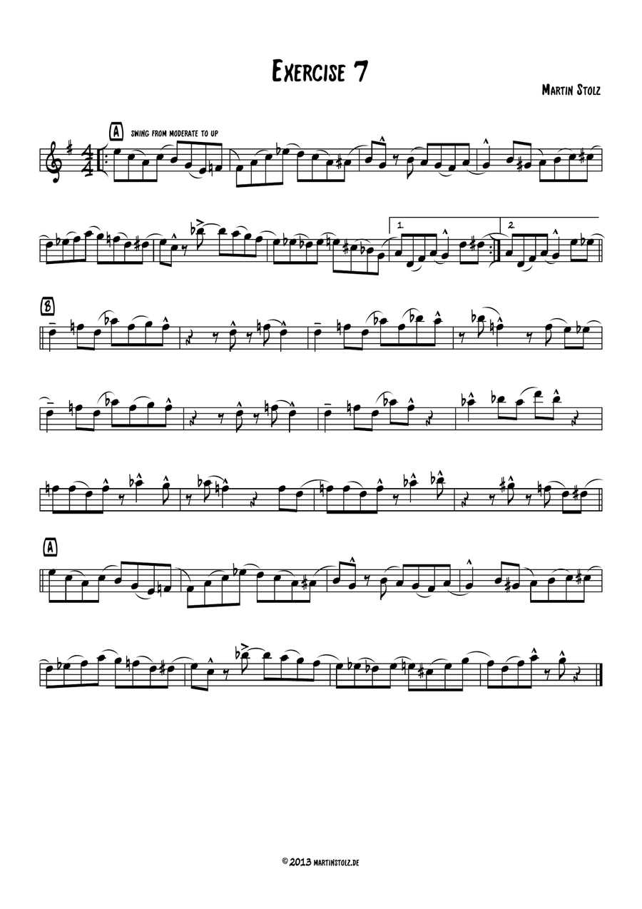 Five Unaccompanied Saxophone Solos - Intermediate - Alto Saxophone -  Digital Sheet Music