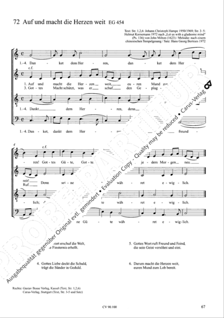 Chorsatze zum Evangelischen Gesangbuch Choir scores gallery preview page 72