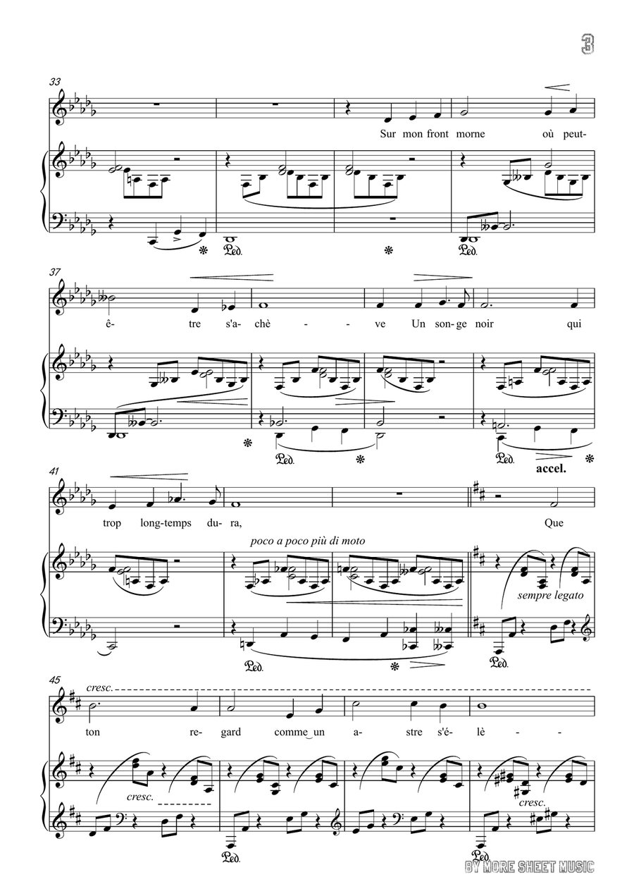 Liszt-Oh!Quand je dors in D flat Major,for Voice and Piano Piano, Vocal scores gallery preview page 5
