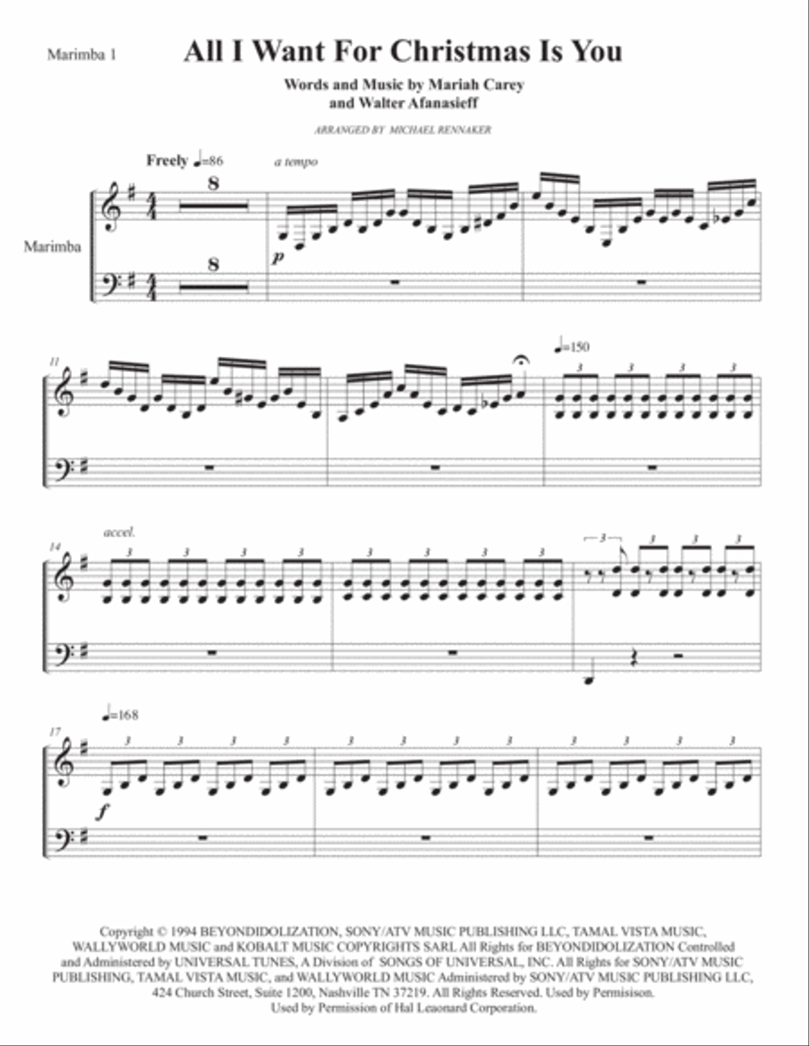 All I Want For Christmas Is You Percussion Ensemble scores gallery preview page 4