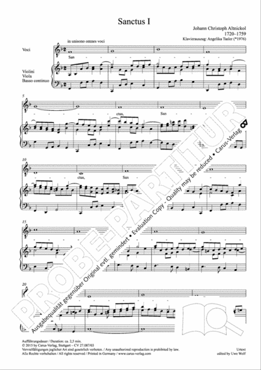 Sanctus I Unison Choir scores gallery preview page 3