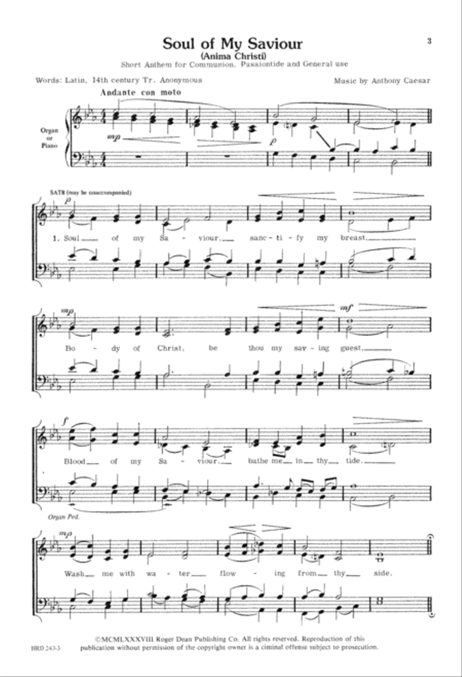 Soul of My Saviour Soul of My Saviour 4-Part scores gallery preview page 4