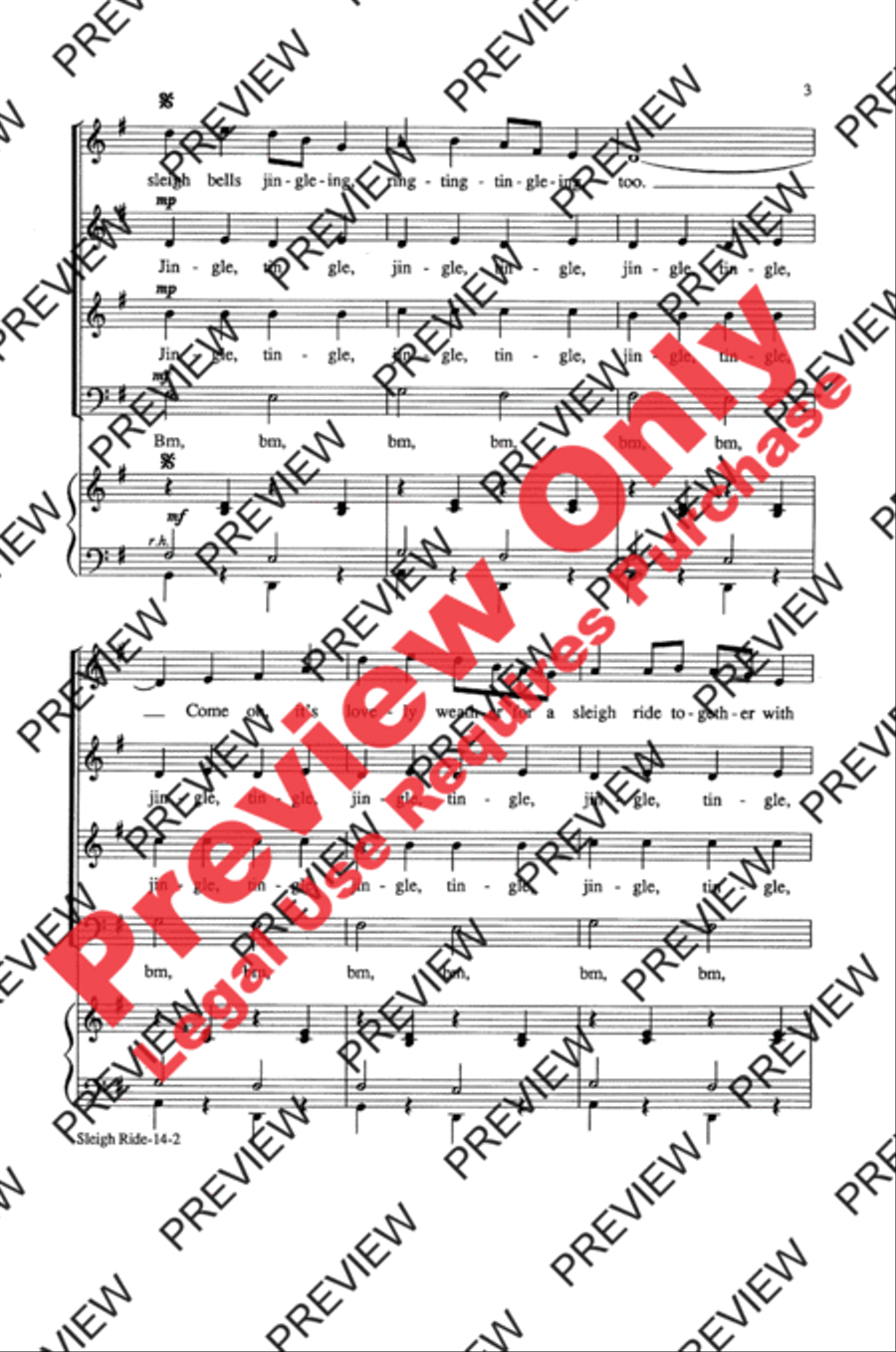 Sleigh Ride Sleigh Ride 4-Part scores gallery preview page 3