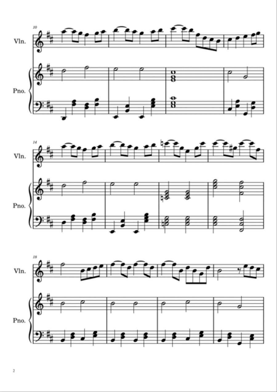 Swan Lake Theme - Tchaikovsky - Violin and Piano Violin Solo scores gallery preview page 2