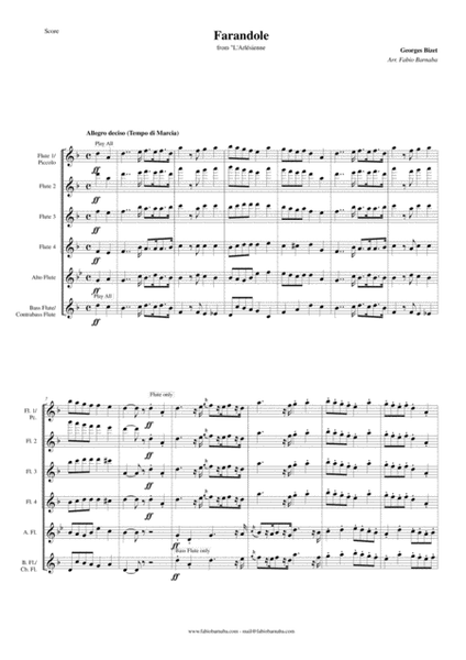 Farandole from "L'Arlesiénne" - for Flute Choir image number null