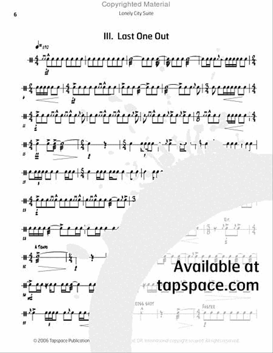 Lonely City Suite Lonely City Suite Percussion scores gallery preview page 7