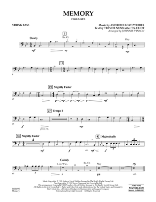 Memory (from Cats) (arr. Johnnie Vinson) - Bass