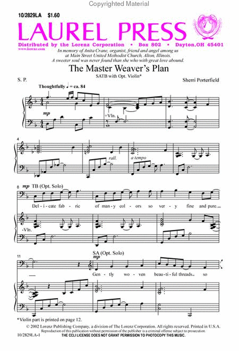 The Master Weaver's Plan image number null