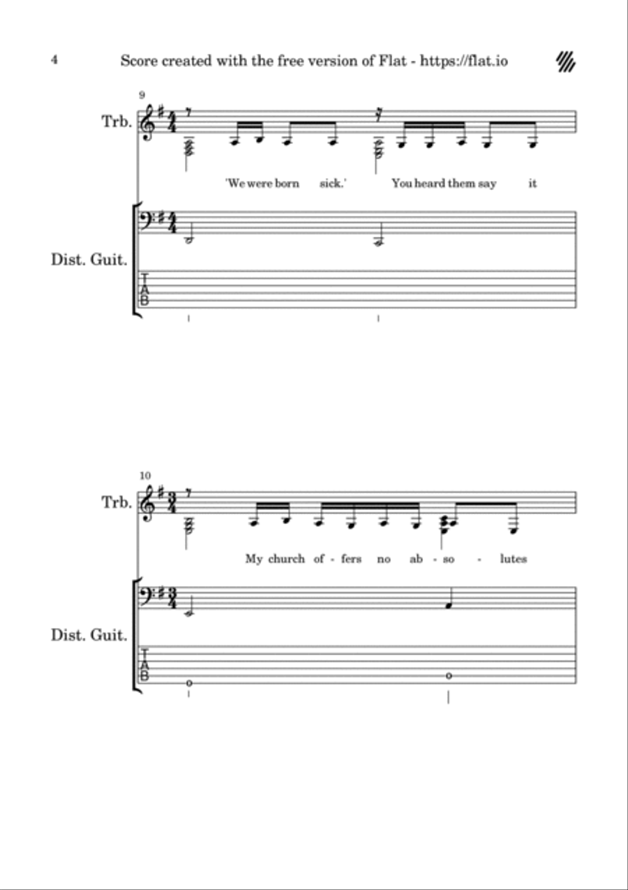 Take Me To Church Trombone Duet scores gallery preview page 4