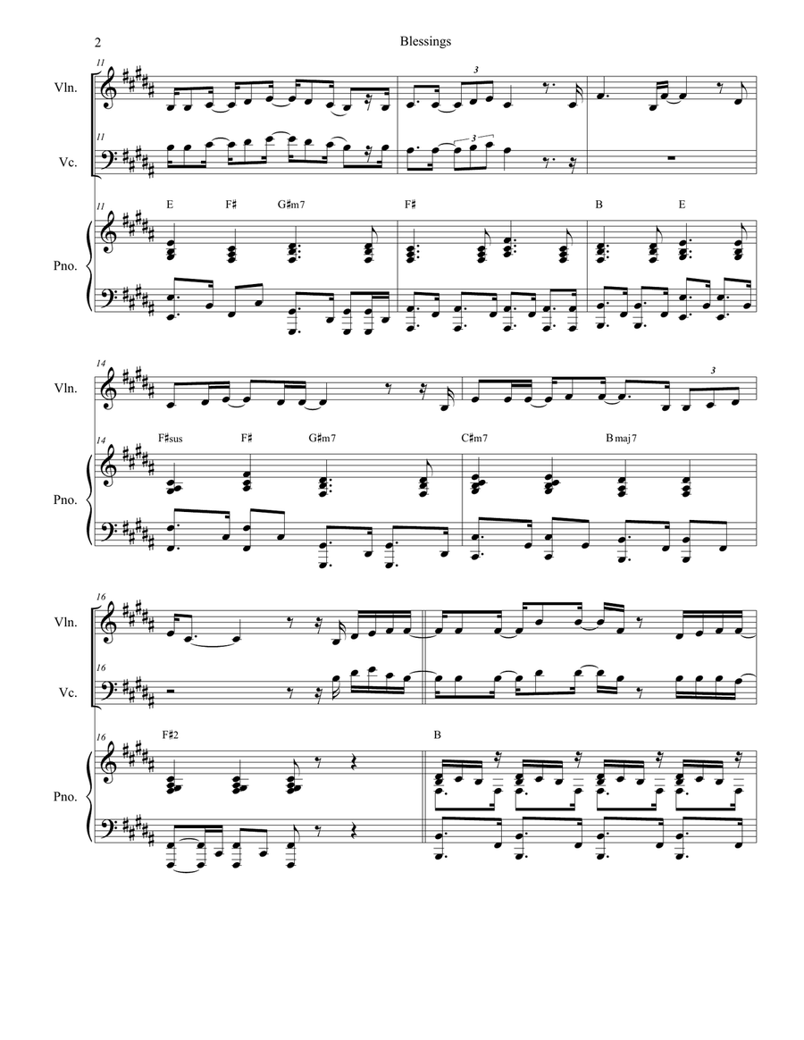 Blessings Blessings Piano Trio scores gallery preview page 2