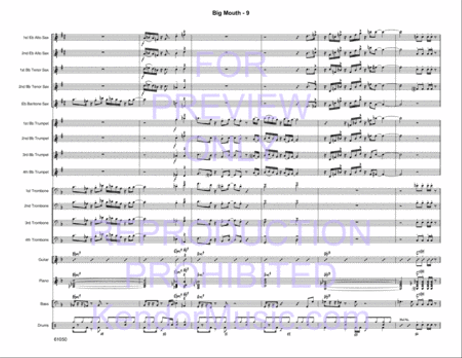 Big Mouth (Full Score) Jazz Ensemble scores gallery preview page 11