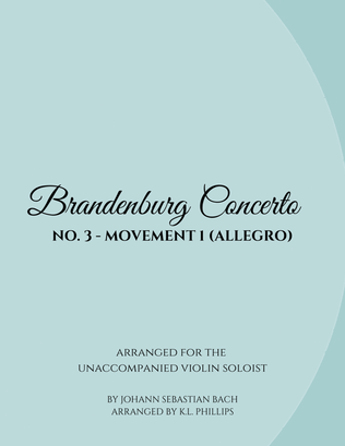 Book cover for Brandenburg Concerto No. 3, Mvt. 1 (Allegro) - Unaccompanied Violin Solo