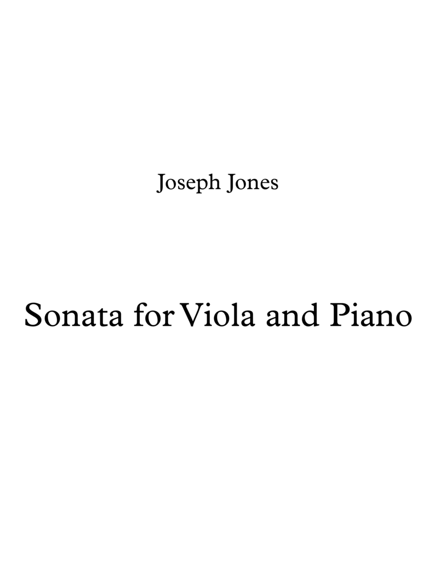 Sonata for Viola and Piano, Op. 33