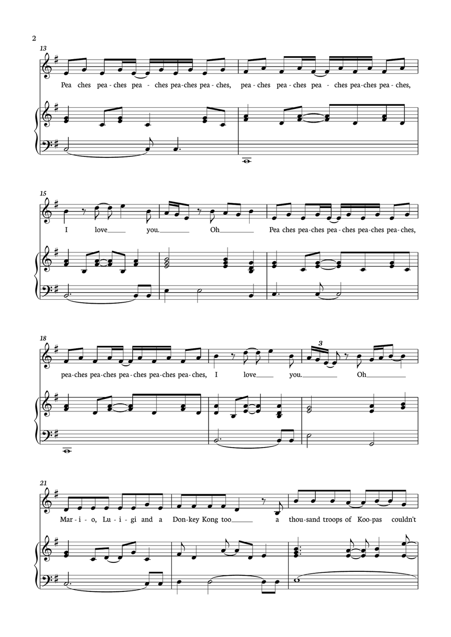 Peaches Piano, Vocal scores gallery preview page 2