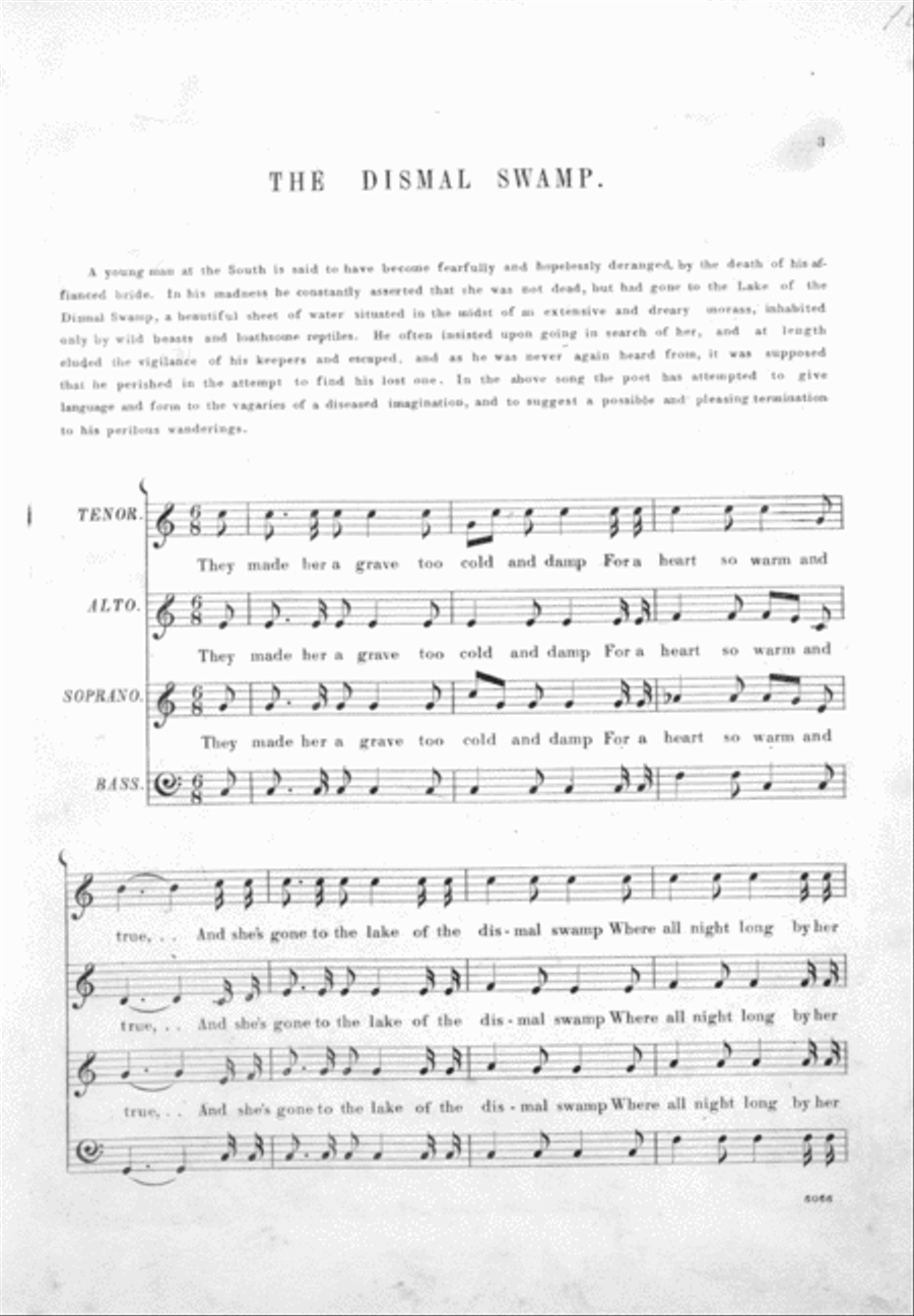 The Dismal Swamp. Quartette 4-Part scores gallery preview page 2