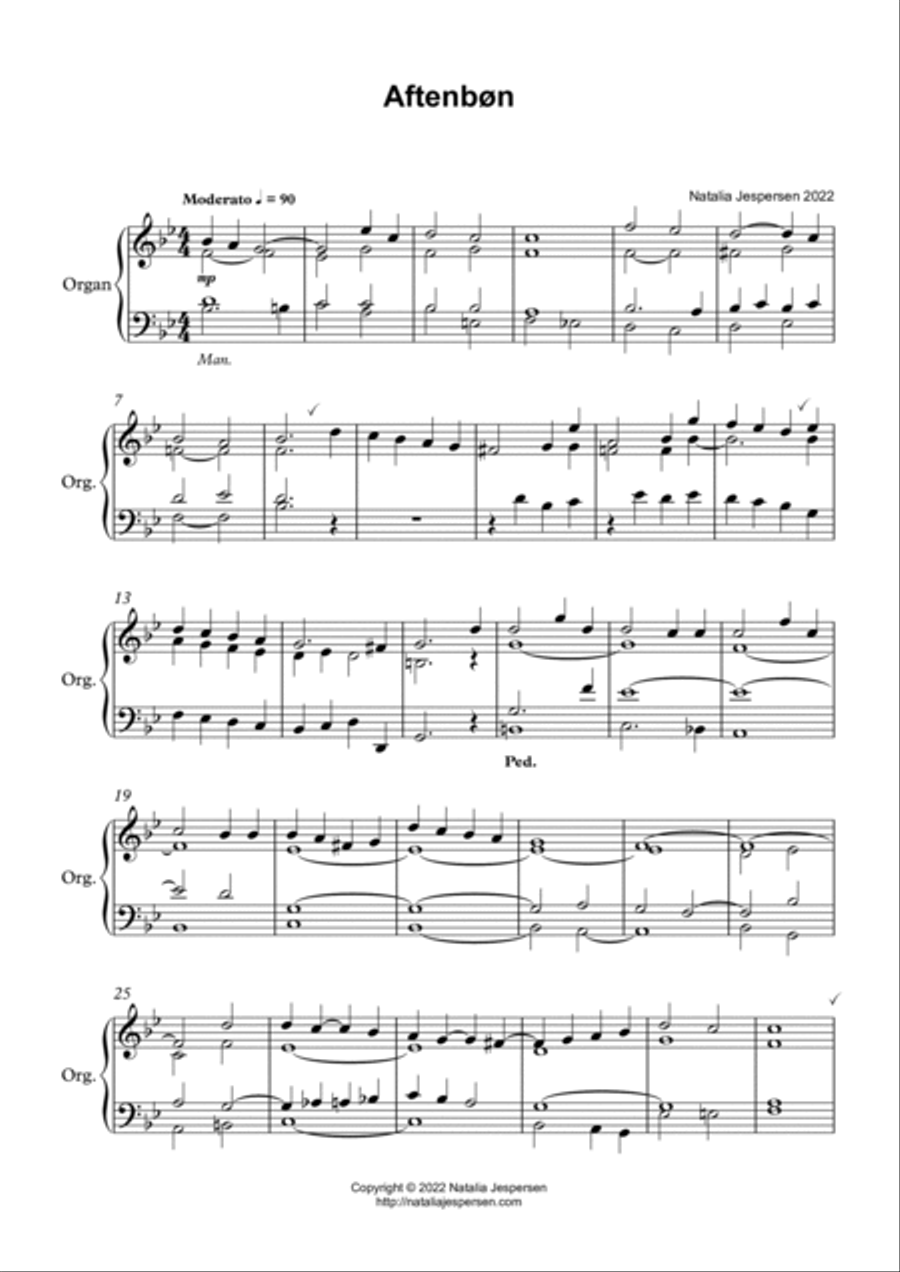 Aftenbøn Organ Solo scores gallery preview page 2
