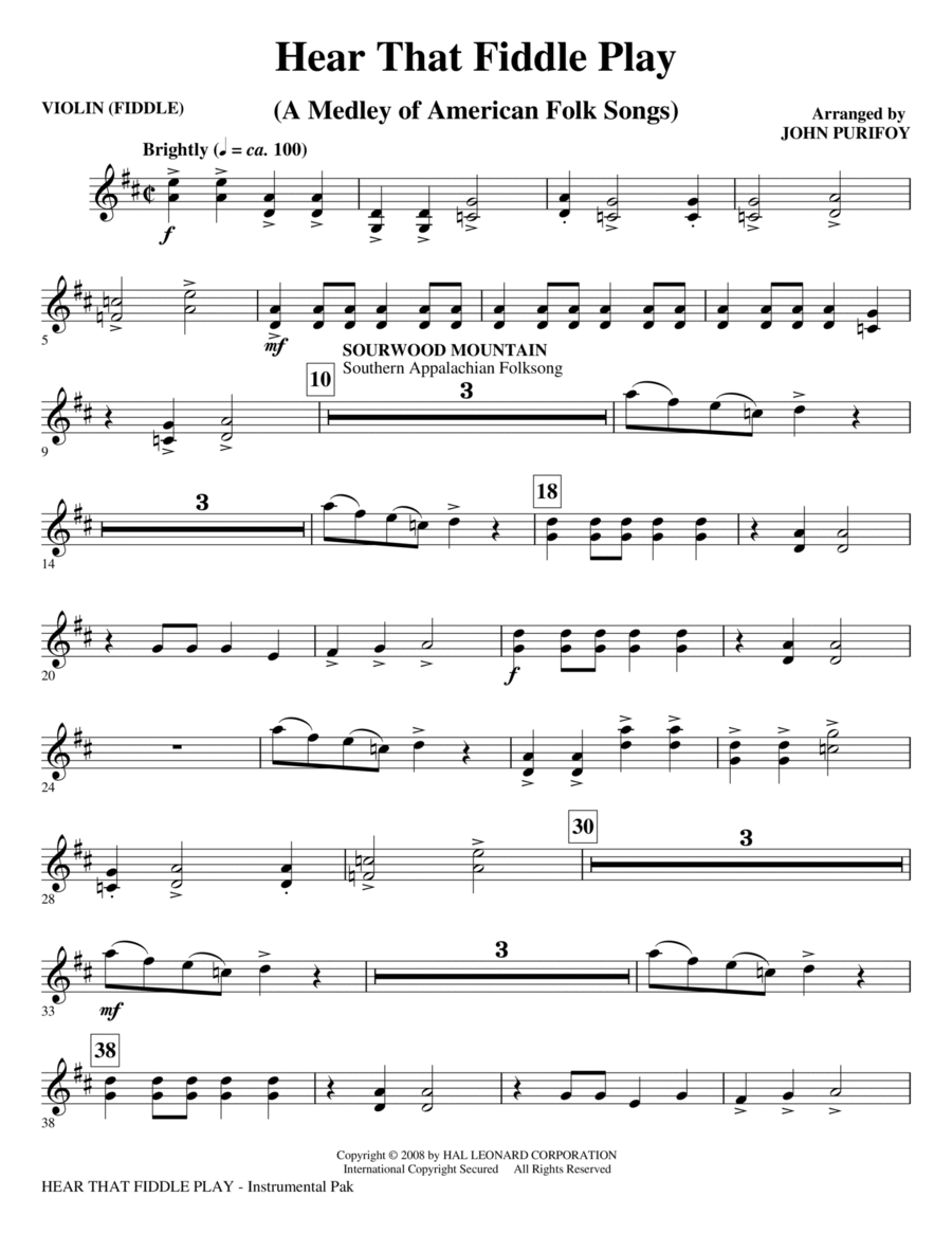 Hear That Fiddle Play A Medley of American Folk Songs Violin