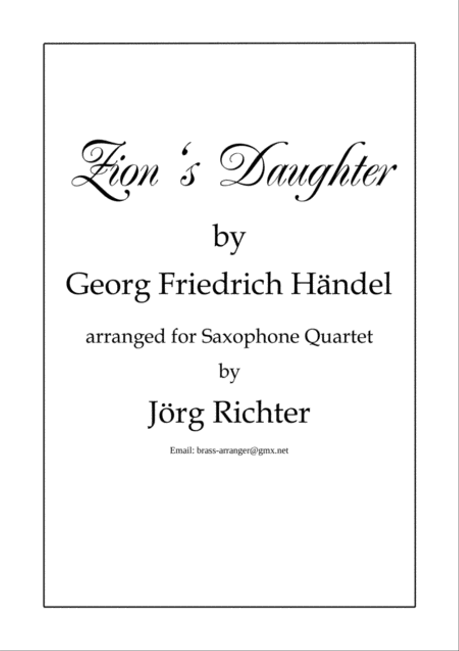 Zion's Daughter for Saxophone Quartet Saxophone Quartet scores gallery preview page 1