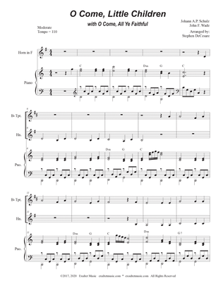 O Come, Little Children (with "O Come, All Ye Faithful") (Duet for Bb-Trumpet and French Horn)