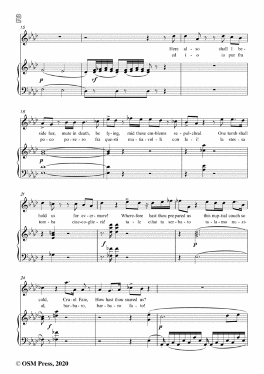 Vaccai-Ah! Se tu dormi,svegliati,in A flat Major,for Voice and Piano Voice Solo scores gallery preview page 4