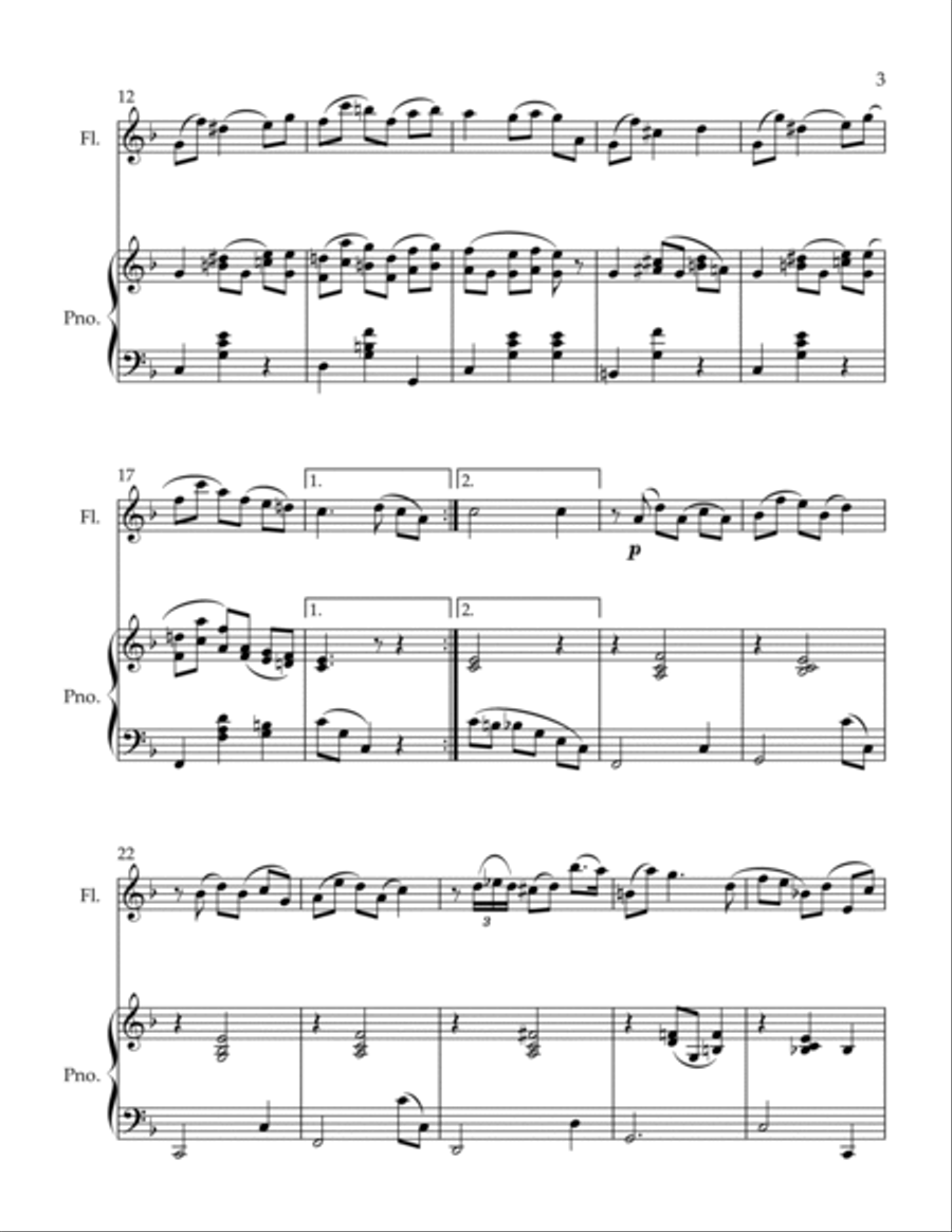 Alpenveilchen Flute Solo scores gallery preview page 3