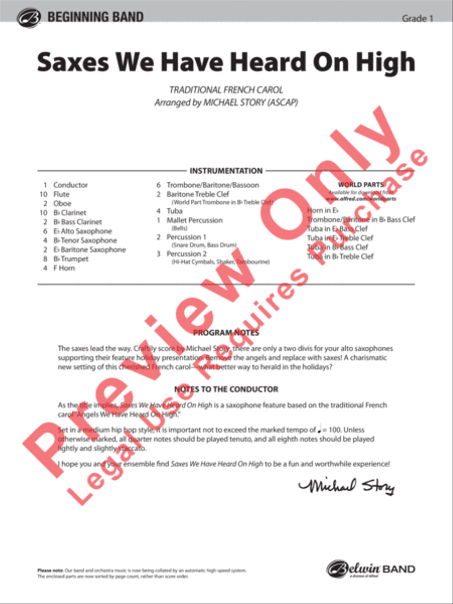 Saxes We Have Heard on High Concert Band scores gallery preview page 2