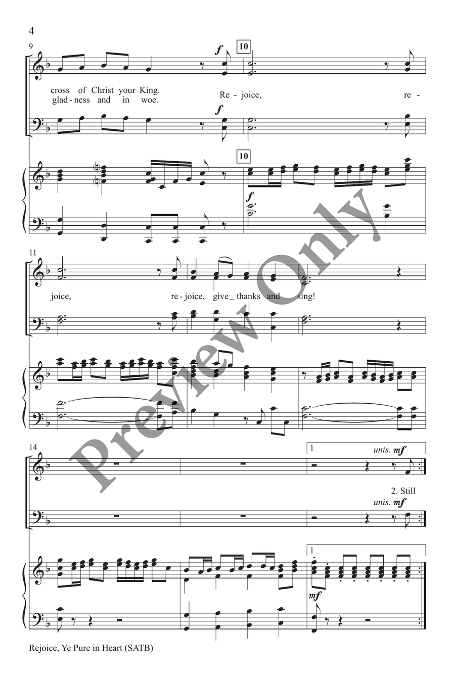 Rejoice, Ye Pure in Heart SATB 4-Part scores gallery preview page 3