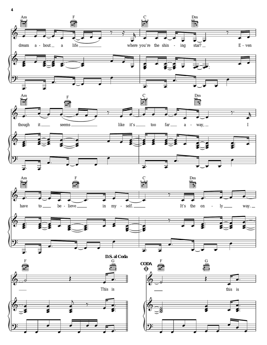 This Is Me (from Camp Rock) Piano, Vocal, Guitar scores gallery preview page 4