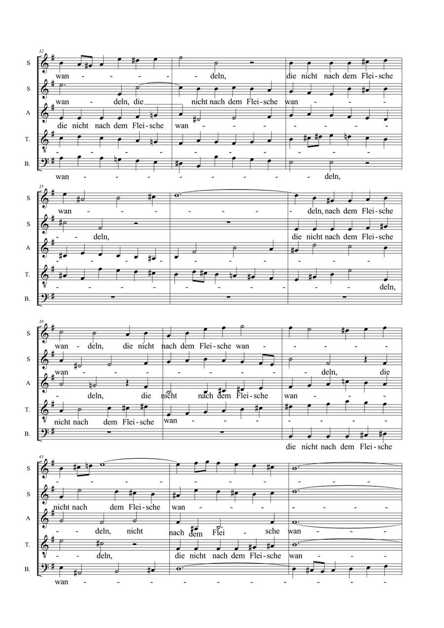 J.S.Bach - BWV 227 - 1. Jesu, meine Freude - SATB and 2. Es ist nun nichts - SSATB Divisi scores gallery preview page 4