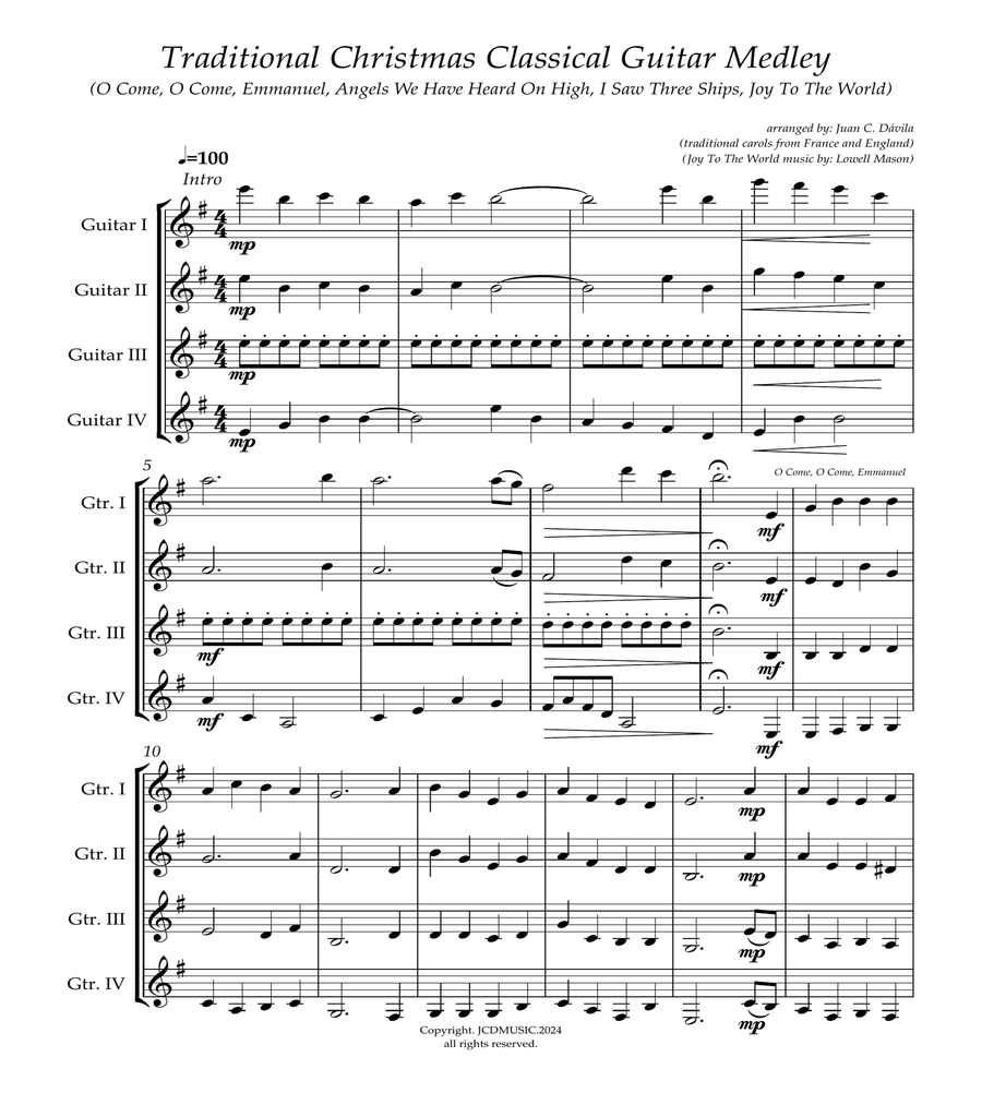 Traditional Christmas Classical Guitar Medley image number null