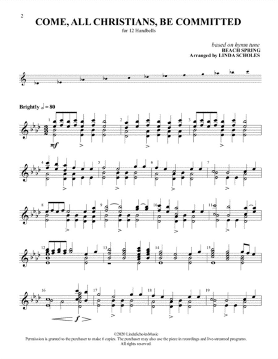 Come, All Christians, Be Committed (for 12 handbells)