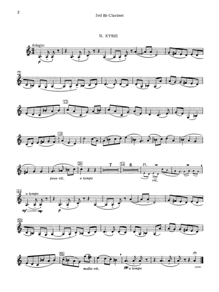 Liturgical Music for Band, Op. 33: 3rd B-flat Clarinet