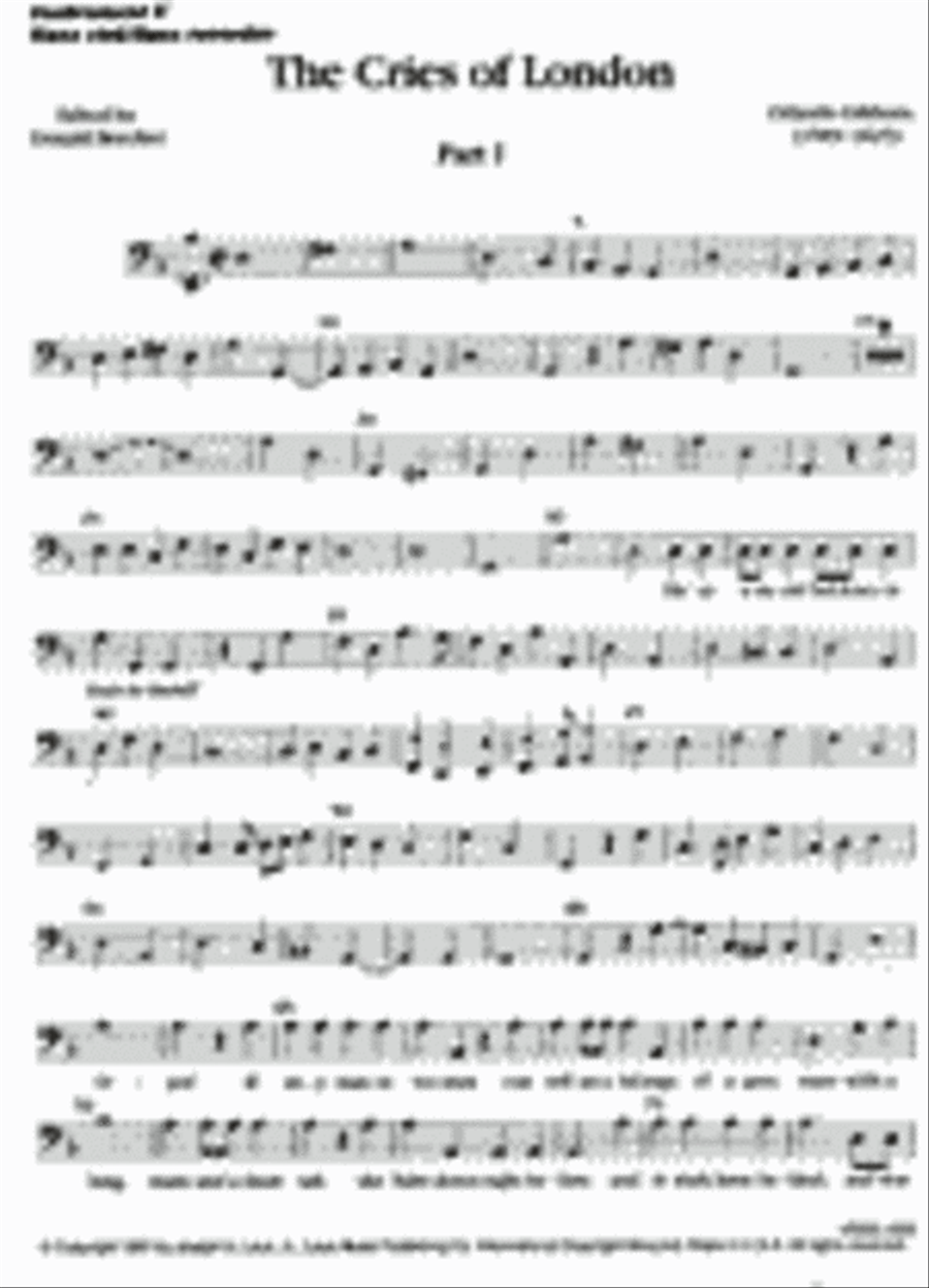 The Cries of London Bass Recorder scores gallery preview page 1