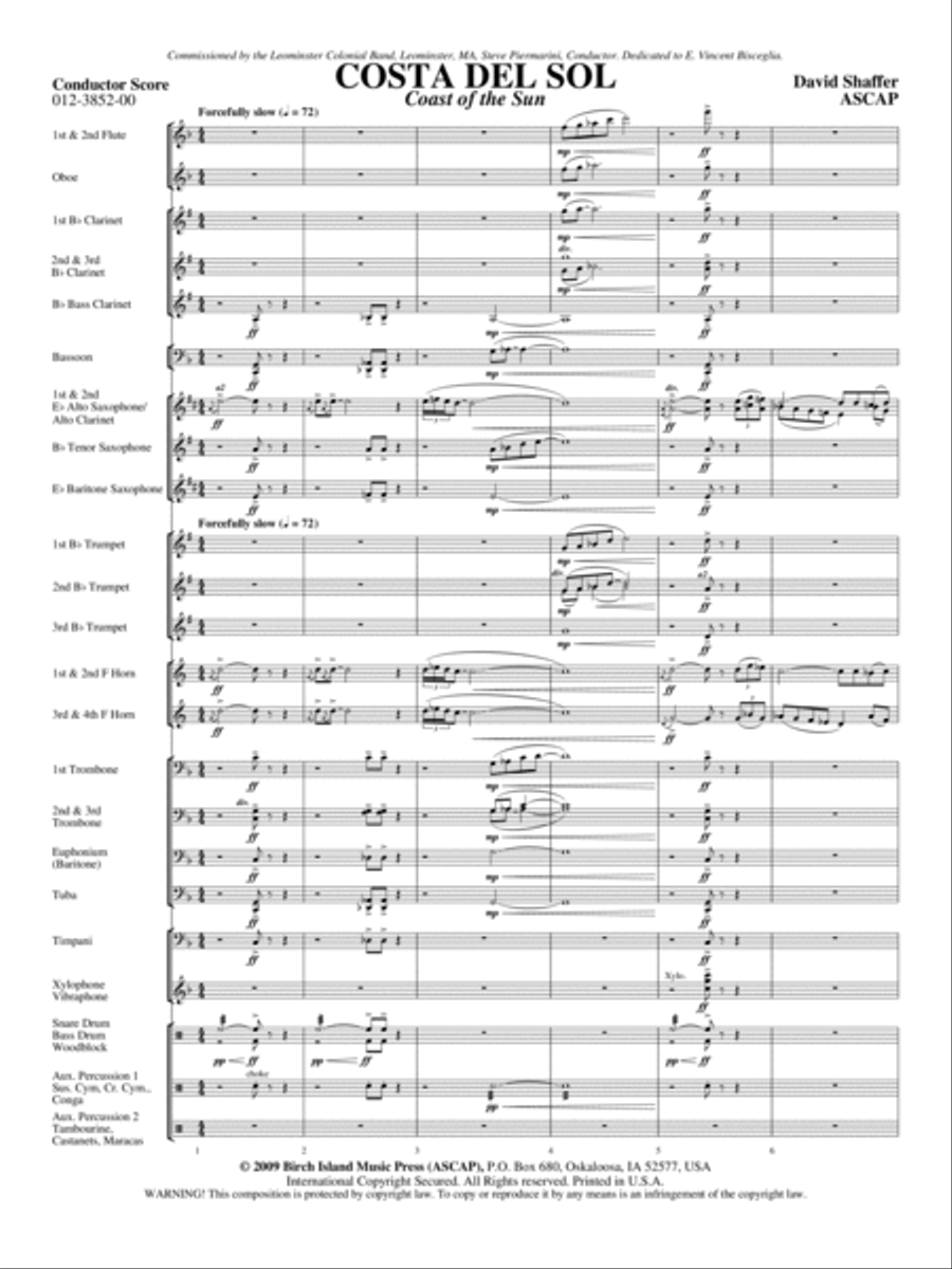 Costa del Sol Costa del Sol Concert Band scores gallery preview page 2
