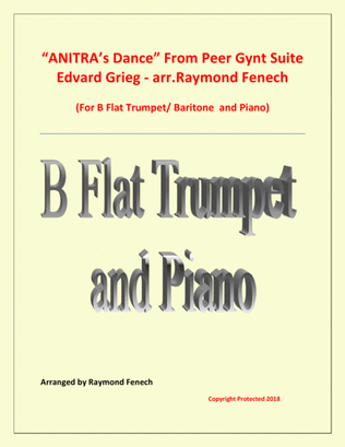 Book cover for Anitra's Dance - From Peer Gynt - B Flat Trumpet and Piano